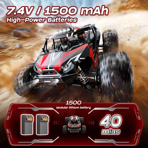 Miniatura 4 de Autos RC 1/14 sin escobillas para adultos y niños, marco completo de jaula enrollable, 4WD Fast Max 42 mph, camiones RC de control remoto