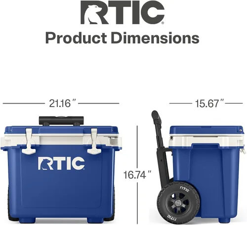 Miniatura 5 de RTIC - Enfriador con ruedas ultraligero de 22 cuartos de galón con asa, caja de hielo portátil aislada para playa, bebidas, camping, picnic, pesca