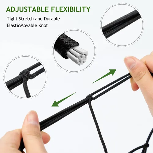 Miniatura 3 de Red de enrejado para tienda de cultivo de 2 x 4 pies, paquete de 3 redes elásticas resistentes con ganchos de acero, soporte hidropónico flexible