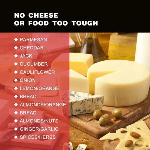 Miniatura 9 de Rallador de queso cítrico con recipiente de almacenamiento de alimentos y tapa, perfecto para quesos de parmesano duro o cheddar suave, jengibre