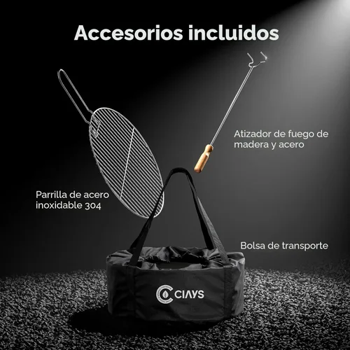 Miniatura 6 de CIAYS Fogata sin humo, hoguera de 19 pulgadas para acampar con tecnología patentada, hoguera portátil para exteriores con parrilla de acero, póker