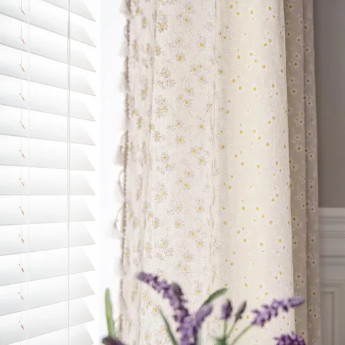 Miniatura 10 de Cortinas florales de granja semiopacas para sala de estar, de 63 pulgadas de largo, mezcla de lino y algodón, paneles de cortina de ventana cortos