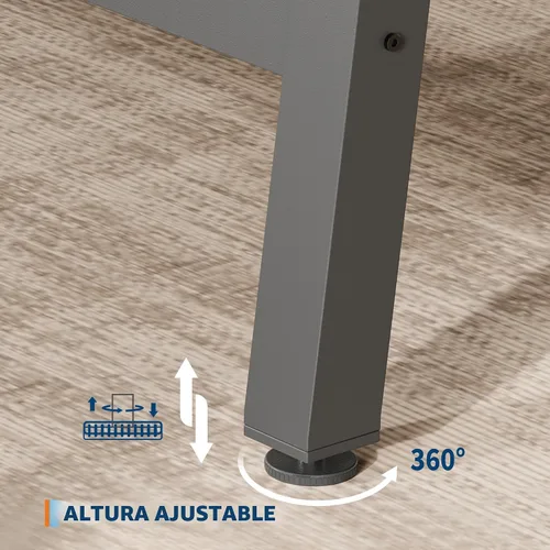 Miniatura 6 de GarveeHome Mesa de comedor industrial para 4-6 personas, mesa de cocina de madera de 63 pulgadas de largo con marco de metal resistente y acabado