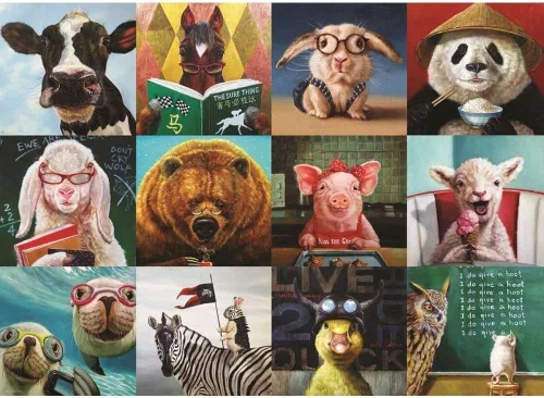 Miniatura 2 de EuroGraphics Funny Animals by Lucia Heffernan - Rompecabezas de 1000 piezas