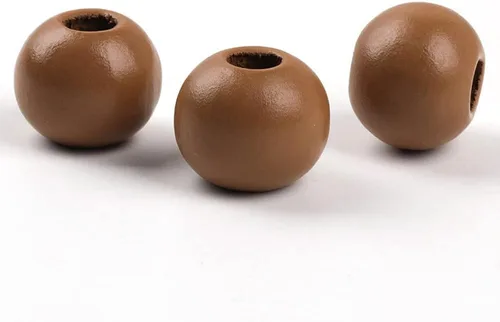 Miniatura 16 de 50 cuentas grandes de madera redondas naturales de 0.78 pulgadas (0.787 in), cuentas sueltas, para guirnaldas hechas a mano, decoración del hogar