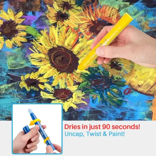 Miniatura 5 de MayMoi Varillas de pintura de témpera lavables, no tóxicas, de secado rápido y sin ensuciar, los mejores regalos de cumpleaños artísticos