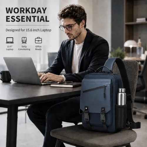 Miniatura 3 de Bolsa tipo mensajero de lona tipo bandolera para computadora portátil, casual, viajes, para hombres y mujeres