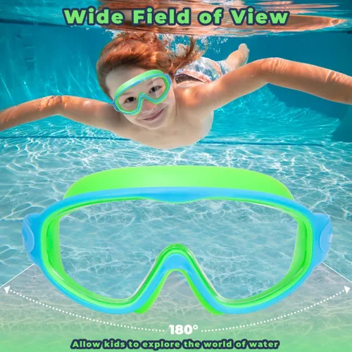 Miniatura 7 de Keary - Paquete de 2 gafas de natación para niños de 3 a 15 años, protección ultravioleta, antivaho, para piscina, agua, para niños, niñas, jóvenes
