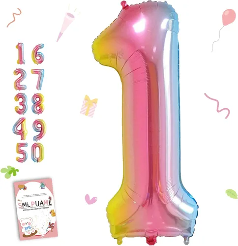 Miniatura 42 de Globos de números de 40 pulgadas del 0 al 9 dorados grandes del número 0, globos digitales para suministros de decoración de celebración de fiesta