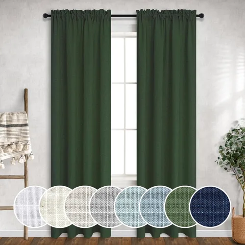 Miniatura 95 de Cortinas blancas puras de 38 pulgadas de ancho para dormitorio, juego de 2 paneles de cortinas de privacidad con bolsillo para barra, cortinas