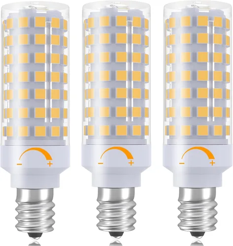 Miniatura 13 de TAIYALOO Bombillas LED E12 Regulables para Candelabros C7, E12 Equivalente a Bombilla Halógena de 60 Vatios, Blanco Natural 4000K, 120V 630LM T6 7W