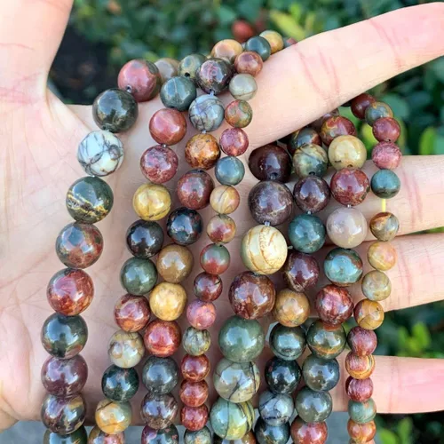 Miniatura 83 de 1 hebra Adabele natural de piedras preciosas múltiples amatista, lapislázuli, sodalita, aventurina, ojo de tigre, jaspe rojo jade amarillo, 0.315 in