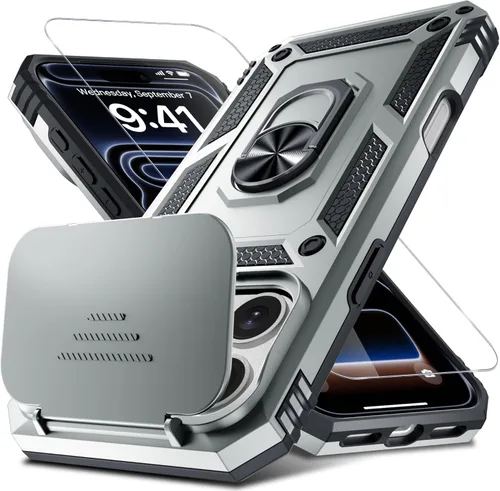 Miniatura 62 de Janmitta - Funda para iPhone 14 Pro con cubierta deslizante para lente de cámara incorporada + protector de pantalla, funda de cuerpo completo