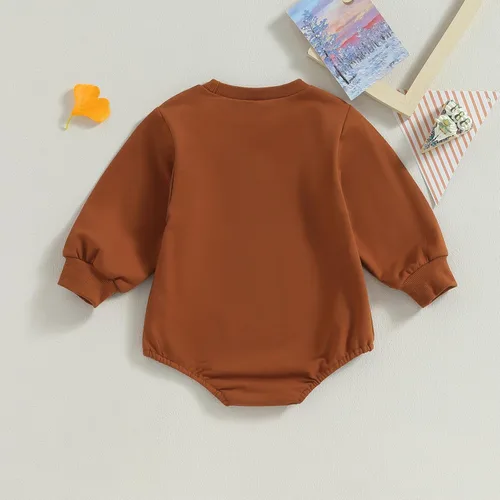 Miniatura 122 de Ropa de Halloween para bebé niña, sudadera con estampado de calabaza, mameluco de burbujas, lindo traje de Acción de Gracias de otoño