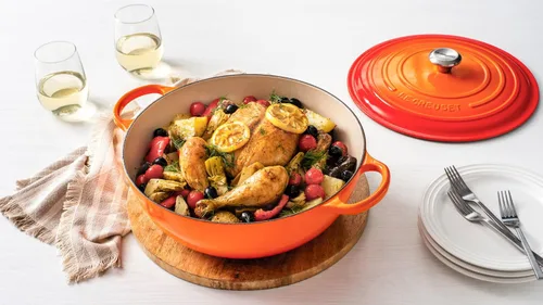 Miniatura 6 de Le Creuset Signature - Horno de chef de hierro fundido, 7.5 cuartos de galón, Oyster Ostra