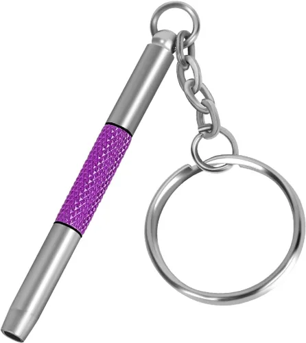 UNEAK - Juego de reparación de tornillos para gafas morado, juego de destornilladores de precisión 3 en 1 mini, llavero, para gafas, gafas de sol,