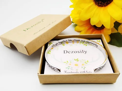 Miniatura 176 de Pulseras inspiradoras para mujer, joyería de acero inoxidable, con refranes, pulsera motivacional con mensaje oculto, pulseras grabadas para mejor