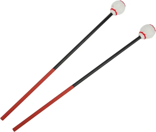 Miniatura 12 de Marimba Mallets, mazos de teclado de hilo duro medio, mango de fibra de carbono, hilo de algodón, palillo de tambor para instrumentos de percusión