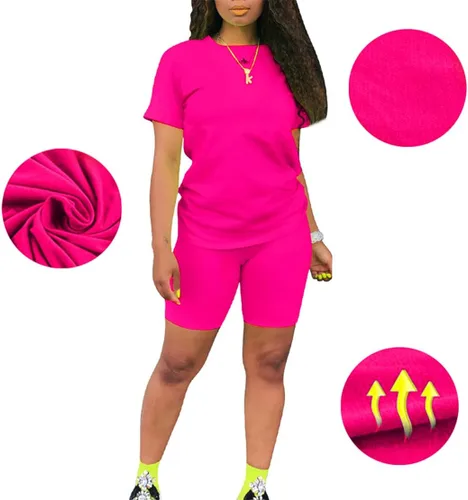 Miniatura 2 de WXLAMZN Conjuntos de dos piezas para mujer, conjuntos cortos de verano, conjuntos de descanso