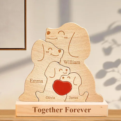 Miniatura 7 de Pies de bebé de madera personalizados con nombres de familia, We are One, rompecabezas de nombres de miembros de la familia personalizados, regalos