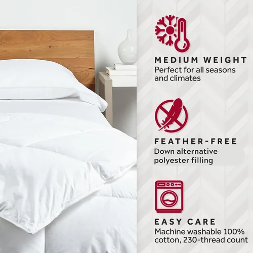 Miniatura 3 de Marriott Relleno de edredón alternativo de plumón, edredón de cama de hotel con diseño de caja cosida tamaño matrimonial