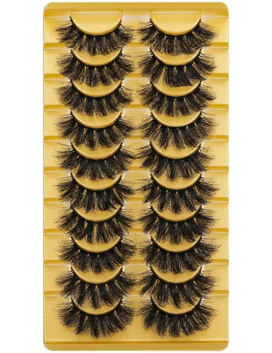 Miniatura 9 de Pestañas de visón esponjosas de aspecto natural, pestañas postizas Wispy de aspecto natural, pestañas completas 8D, pestañas de 20 mm de largo, rizo