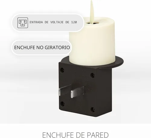 Miniatura 2 de Luminara - Luz nocturna de vela sin llama con luz de atardecer a amanecer, sensor automático de oscuridad, enchufe de pared negro, luz LED