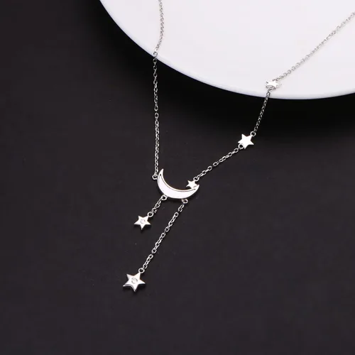 Miniatura 5 de Collar con dije de luna creciente y estrella de plata esterlina S925