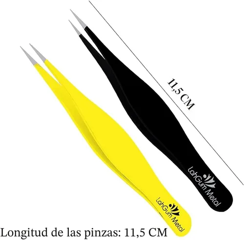 Miniatura 2 de Pinzas puntiagudas súper afiladas de precisión de punta fina encarnada Kit de depilación – Removedor de vello facial inoxidable extra fino