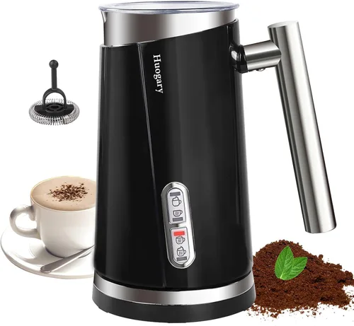 Espumador de leche Huogary, vaporizador eléctrico 4 en 1, espumador automático de leche caliente y fría, calentador de leche para café, café con
