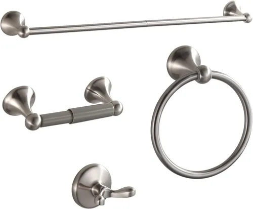 Miniatura 17 de BGL Juego de accesorios de baño, barra de toalla extensible ajustable negro mate, juego de 4 piezas de accesorios de baño, juego de accesorios