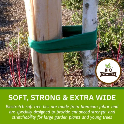 Miniatura 2 de Lazos Suaves Extra Anchos para Árboles - Soporte Fuerte y Elástico para Plantas Grandes y Árboles Jóvenes - Cinta Verde de Jardín Cortada a Medida