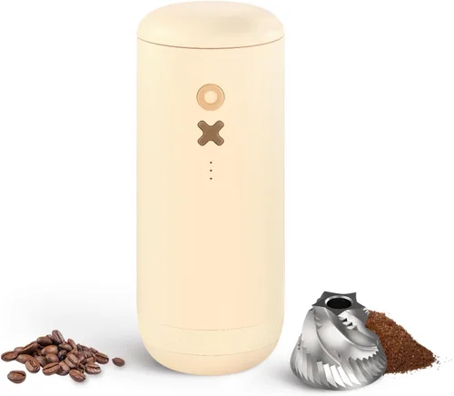 Miniatura 11 de Nuttii Molinillo de Café de Rebabas – Eléctrico, Portátil, Pequeño, Silencioso, Mini Molinillo de Granos de Café Cónico Ajustable, 20 Verde oliva