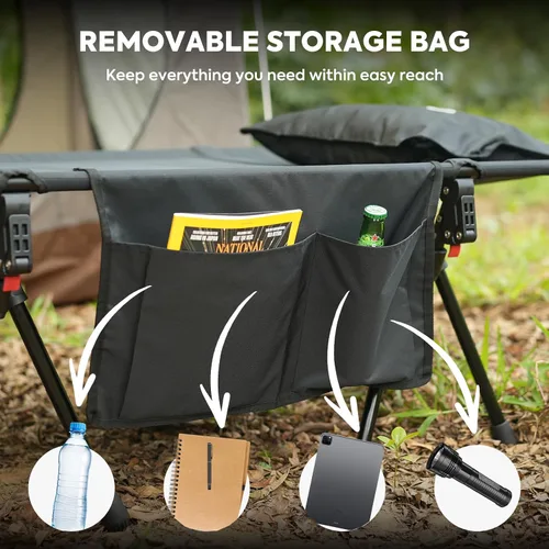 Miniatura 5 de ICECO Catre de campamento XL para adultos, cama portátil, cama plegable ultra estable, soporta 400 libras, ideal para tienda de campaña, al aire