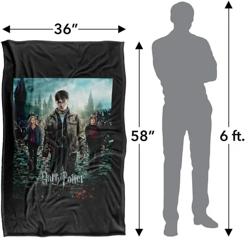 Miniatura 5 de Harry Potter - Póster de las Reliquias de la Muerte Parte 2, manta supersuave de tacto sedoso, 36 x 58 pulgadas