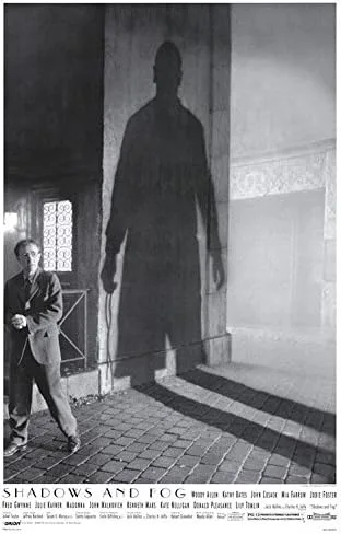 SHADOWS AND FOG - Póster de película original de 27 x 40 pulgadas D/S, una hoja de WOODY ALLEN 1992 Rare