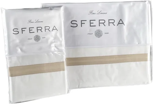 Miniatura 8 de Sferra Estate Collection - Juego de sábanas 100% percal de algodón de fibra larga de 200 hilos con apliques satinados, refrescante, suave