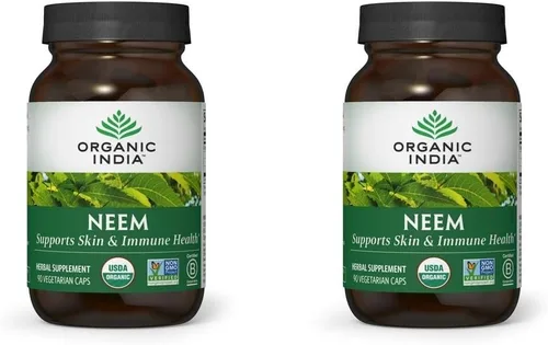 Miniatura 8 de Organic India Cápsulas de Hoja de Neem - Suplemento Herbal, Apoya la Salud de la Piel y del Sistema Inmunológico, Vegano, Sin Gluten, Certificado