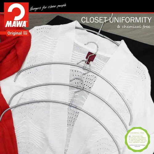 Miniatura 6 de Mawa by Reston Lloyd, Serie Euro Ultrafina, Percha antideslizante que ahorra espacio, estilo 40/PT para camisetas, blusas y vestidos de sol, juego