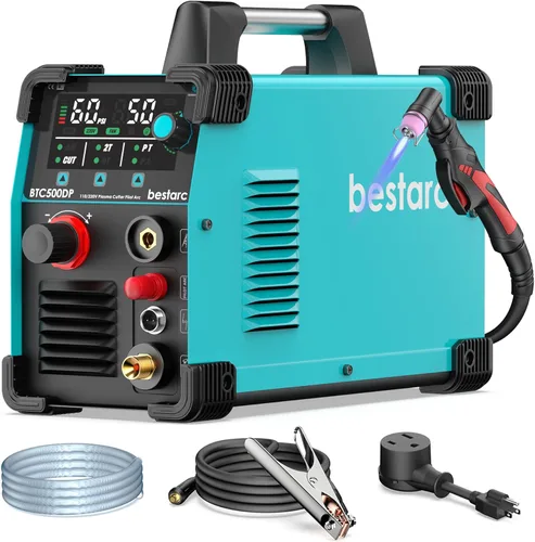 Cortadora de plasma bestarc, [arco piloto][gran pantalla LED][sensor de aire] Cortadora de plasma bestarc de 50 A, voltaje dual 110/220 V, corte