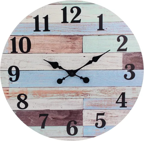 Miniatura 9 de Stonebriar - Reloj de pared de madera rústica, funciona con pilas, decoración de pared clásica de granja para la cocina, sala, dormitorio u oficina