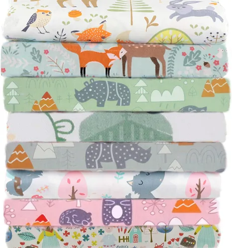 Juego de 8 piezas de retales de tela de animales, tela precortada para costura artesanal, 18 x 22 pulgadas
