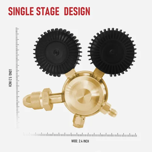 Miniatura 6 de RX WELD Regulador de nitrógeno con 0-600 PSI, entrada CGA580, conexión de salida abocinada macho de 1/4 de pulgada, regulador de tanque de nitrógeno
