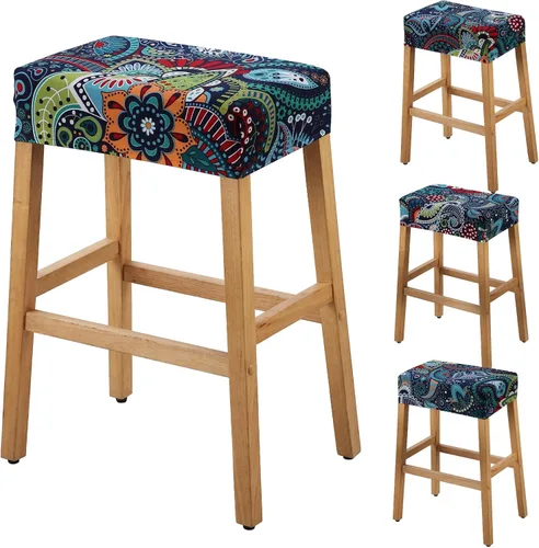 Miniatura 36 de YISUN Fundas de taburete rectangulares, paquete de 2 fundas elásticas impermeables para asiento de silla de montar, taburetes de bar, sillas de bar