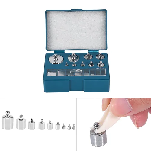 Miniatura 3 de Juego de pesas a escala para calibración de joyas, de precisión 17x 211.1g 10 mg a 100 g, de bolsillo