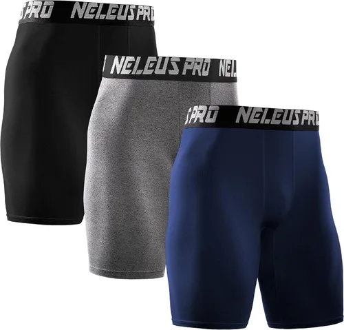 Miniatura 15 de NELEUS Paquete de 3 pantalones cortos de compresión para hombre