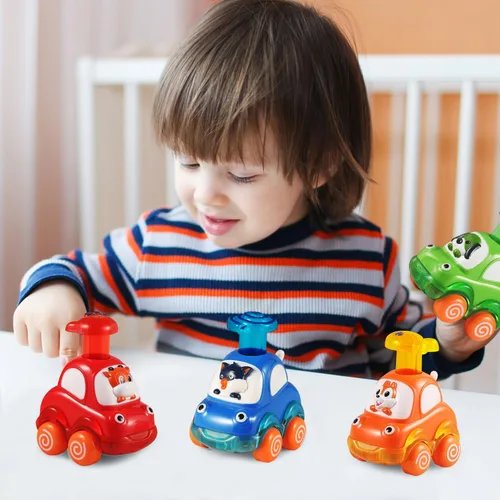 Miniatura 7 de ALASOU 4 piezas de juguetes de coches de animales para niños de 1 año Juguetes para bebés de 1 año, regalos para niños pequeños de 1 a 3