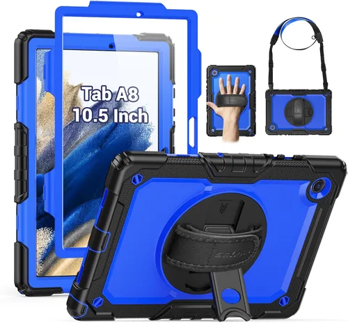 Miniatura 27 de SEYMAC Funda protectora resistente a prueba de golpes para Samsung Galaxy Tab A9 de 8.7 pulgadas 2023 (SM-X110/X115/X117), resistente a prueba