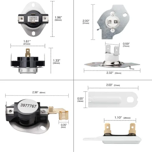 Miniatura 4 de Kenmore Elite Serie 110 70 80 - Kit de fusible térmico y termostato de límite alto, compatible con secadores eléctricos y de gas Maytag y Whirlpool