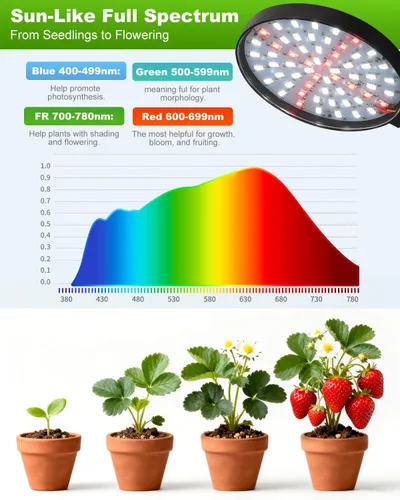 Miniatura 6 de Luces de cultivo para plantas de interior de espectro completo, luz de planta con clip con temporizador de 4/8/12/18H, cuello de cisne ajustable, 5